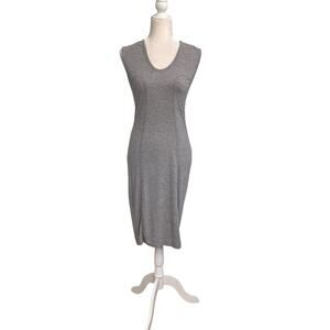T Alexander Wang Seamed Stretch Jersey Wiggle Tank Dress Gray Medium FLAW